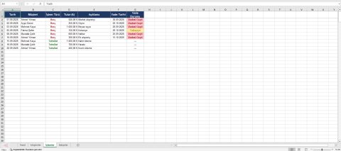 excel veresiye defteri 3